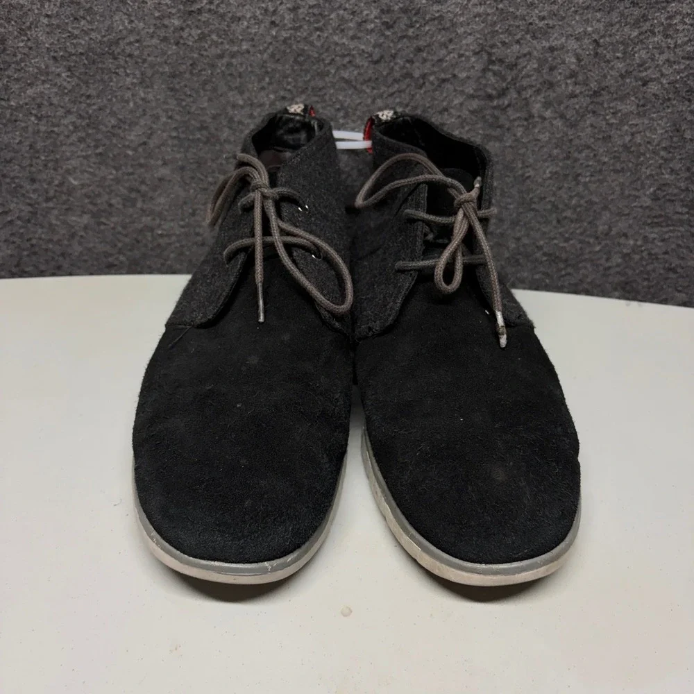 UGG Mens Feli Hyperweave Suede Wool Chukka Boots Black 1018442 Size 14